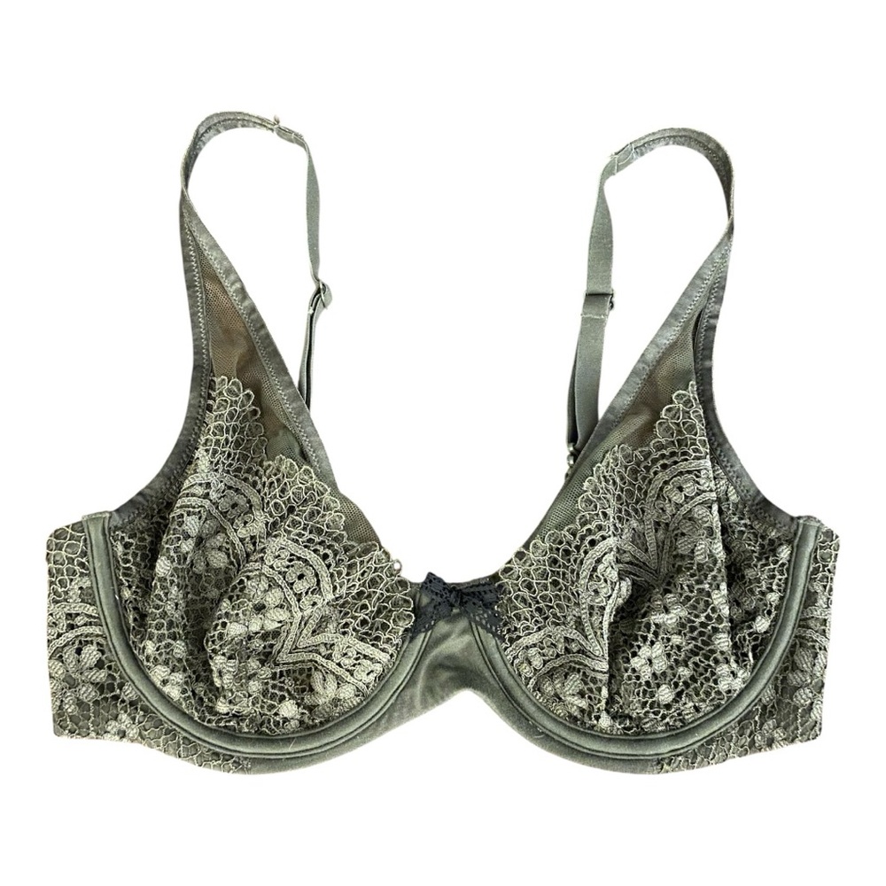 Victoria's Secret 34D Dark Green Lace Underwire Bra